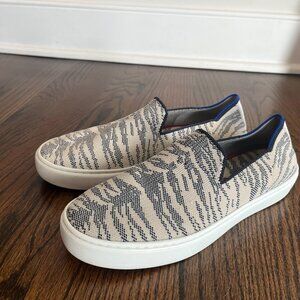 Rothy's Women's Maritime Tiger Print Slip On Sneaker 8.5 Navy White